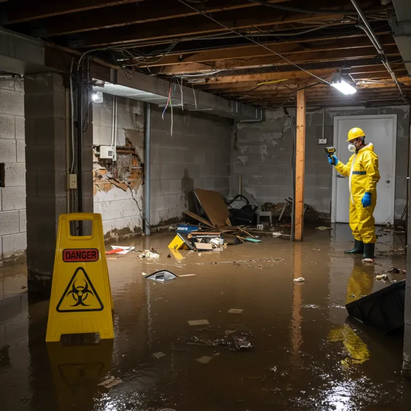 Flooded Basement Electrical Hazard in Monroe, OH Property