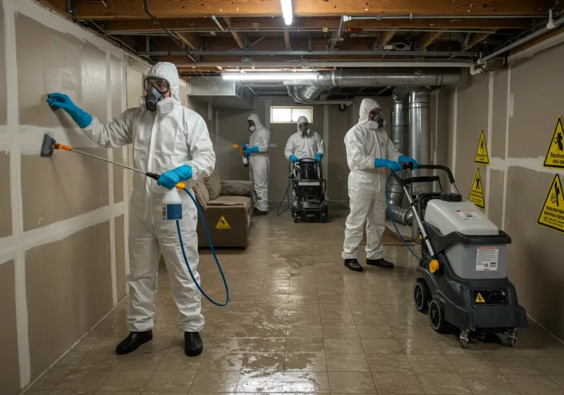 Basement Moisture Removal and Structural Drying process in Monroe, OH